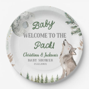 Forest Wolf Baby shower Paper Bord