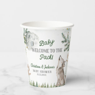 Forest Wolf Baby shower papieren bekers
