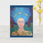 FOREST WOMAN-wenskaart Kaart (Gele Bloem)