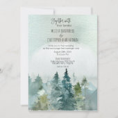 Forest Wonder Rustic Pine Wedding Invitation Kaart (Voorkant)