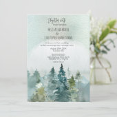 Forest Wonder Rustic Pine Wedding Invitation Kaart (Staand voorkant)