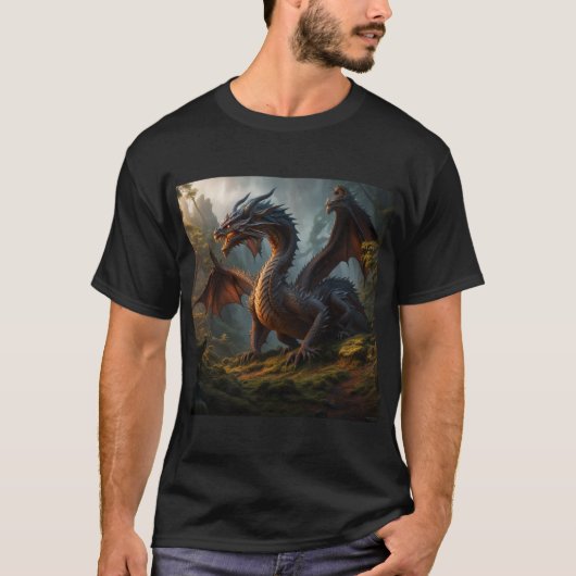 Forest Wood Dragon Art T-shirt (Voorkant)