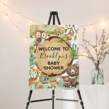 Forest Woodland Animal Baby shower de bienvenue Co