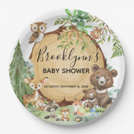 Forest Woodland Animal Baby shower Papieren Bordje