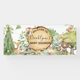 Forest Woodland Animal Baby shower Welcome Spandoek