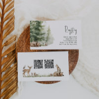 Forest Woodland Animals Baby Registry QR-codes