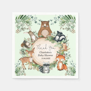 Forest Woodland Animals Baby shower 1e verjaardag Servet