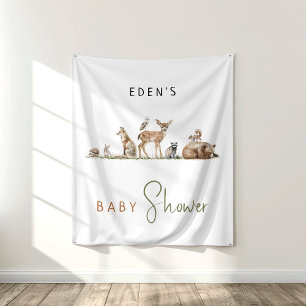 Forest Woodland Animals Baby shower Achtergrond Wandkleed