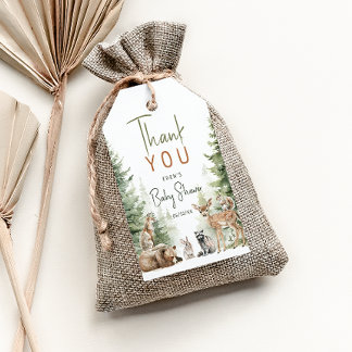 Forest Woodland Animals Baby shower Dank u Cadeaulabel