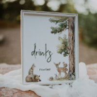 Forest Woodland Animals Baby shower Drinken teken