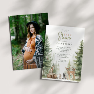 Forest Woodland Animals Baby shower Foto Kaart