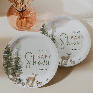 Forest Woodland Animals Baby shower Papieren Bordje