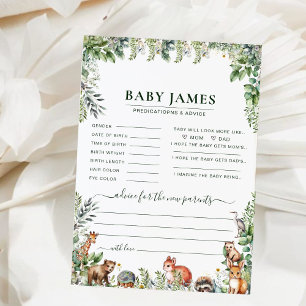Forest Woodland Animals Baby shower voorspellingen
