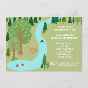 Forest Woodland Animals Natuur Verjaardagsfeest Kaart