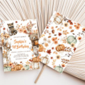 Forest Woodland Animals Pumpkin verjaardagsfeestje Kaart
