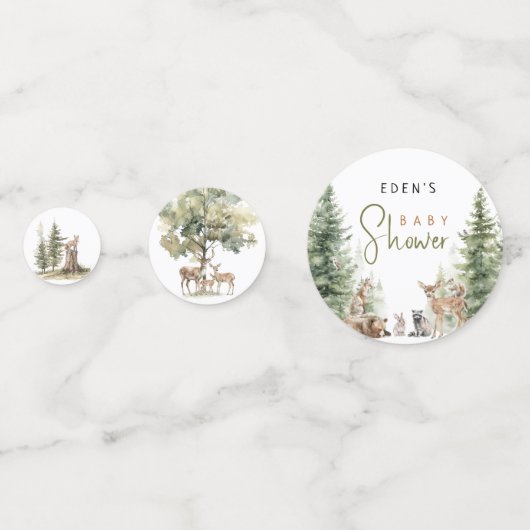 Forest Woodland Animals Table Confetti (Achterkanten)