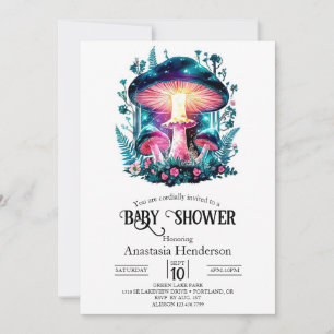 Forest Woodland Mushroom Baby shower Kaart