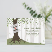 Forest / Woodland Wedding Save the Date (Staand voorkant)