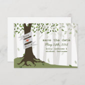 Forest / Woodland Wedding Save the Date (Voorkant / Achterkant)