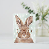 Forester met vier ogen | Bunny Rabbit Briefkaart (Staand voorkant)