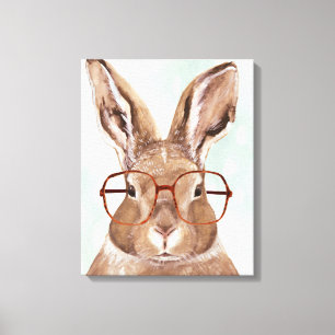Forester met vier ogen Bunny Rabbit Canvas Afdruk