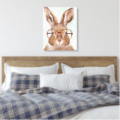 Forester met vier ogen | Bunny Rabbit Canvas Afdruk (Insitu (Slaapkamer))
