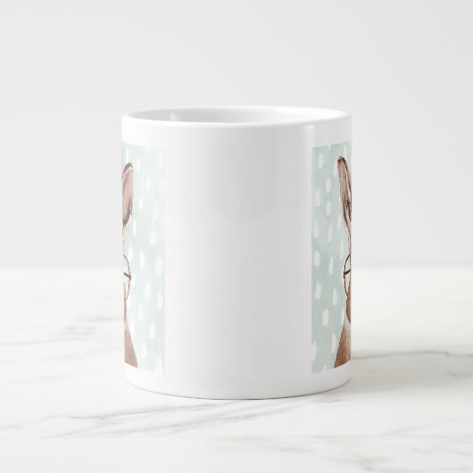 Forester met vier ogen | Bunny Rabbit Extra Grote Beker (Voorkant)