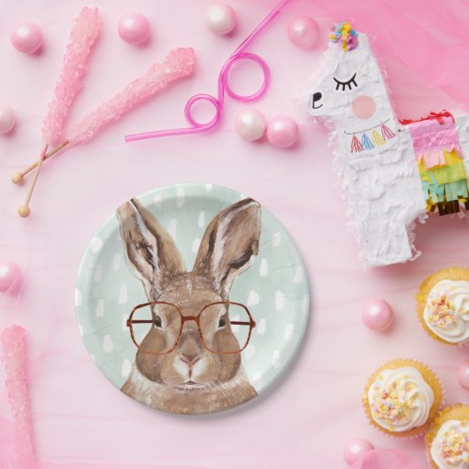 Forester met vier ogen | Bunny Rabbit Papieren Bordje (Feest)