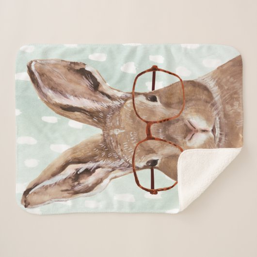 Forester met vier ogen | Bunny Rabbit Sherpa Deken (Voorkant (horizontaal))