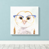 Forester met vier ogen | Wise Owl Canvas Afdruk (Insitu (Houten vloer))
