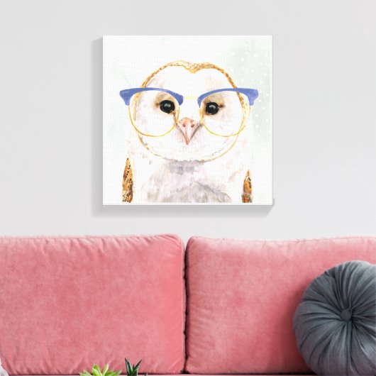 Forester met vier ogen | Wise Owl Canvas Afdruk (Insitu (Woonkamer))