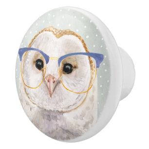 Forester met vier ogen   Wise Owl Keramische Knop