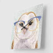 Forester met vier ogen | Wise Owl Vierkante Klok (Hoek)