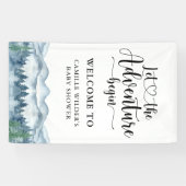 Forêt Adventure Mountains Baby shower Bannière (Horizontal)