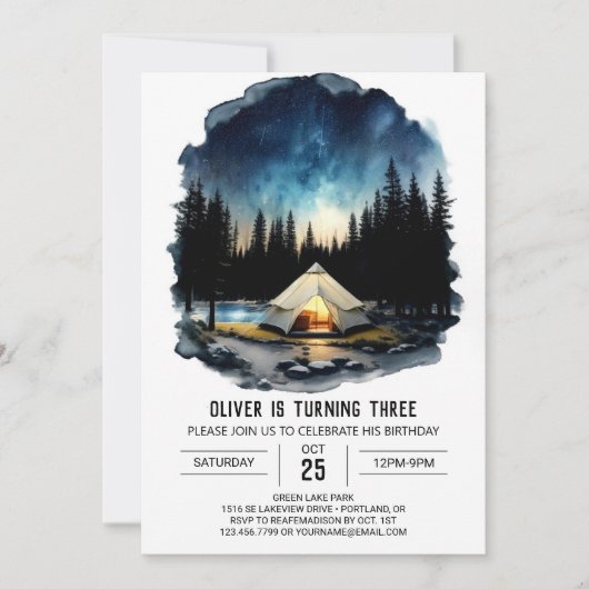 Forêt amis Camper Invitation d'anniversaire (Devant)