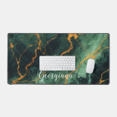 Forêt automnale personnalisée Marbre vert et or (Clavier et souris)