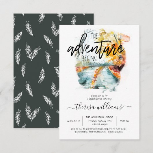 Forêt Automnale Rustique | Invitation de Baby Show (Devant / Derrière)