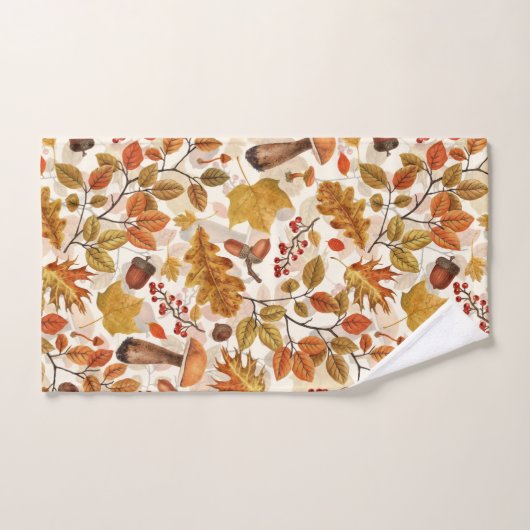 Forêt automnale sur blanc (Serviette à main)