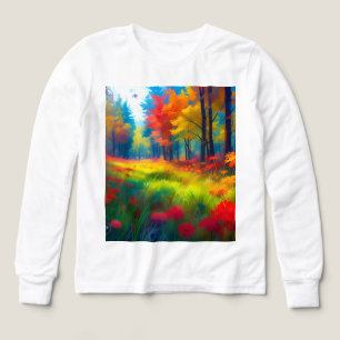 Forêt avec des arbres et des fleurs colorés