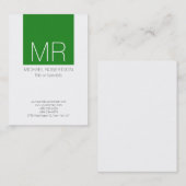 Forêt blanche très mignonne Vert Carte de visite p (Devant / Derrière)