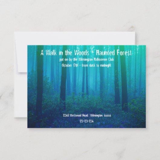 Forêt Bleue Eerie - Invitation Forêt Hantée 3x5 (Devant)