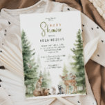 Forêt Bois Animaux Baby shower Invitation<br><div class="desc">Présentez notre invitation baby shower d'animaux de bois de forêt, parfait pour une célébration mignonne et lunatique! Doté d'un thème d'histoire de forêt aquarelle avec d'adorables créatures comme le renard, l'ours brun, le lapin et le cerf, il est parfait pour une douche sans distinction de genre. Ce design d'inspiration bohème...</div>