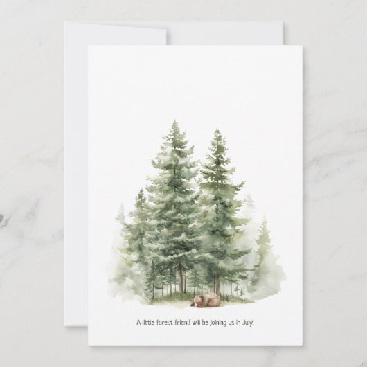Forêt Bois Animaux Baby shower Invitation (Dos)