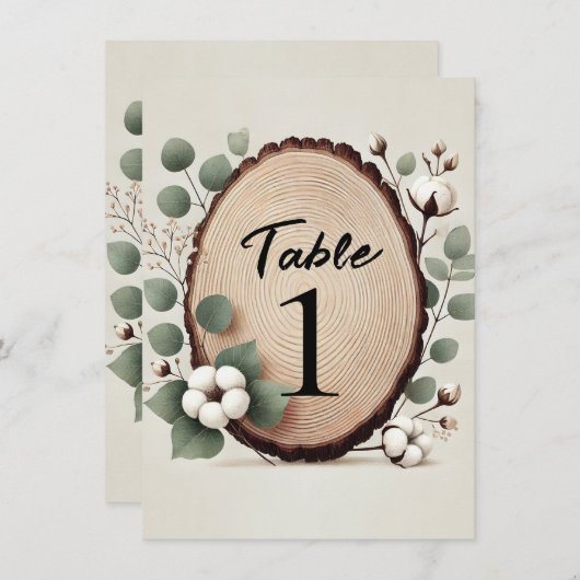 Forêt Bois Eucalyptus Coton Russe Numéro de table (Devant / Derrière)