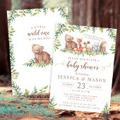 Forêt boisée mignonne invitation à la douche garço