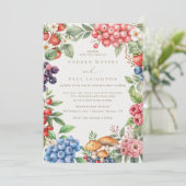 Forêt botanique faire-part de mariage |Fleur sauva (Debout devant)