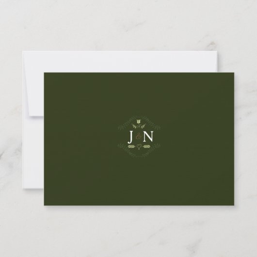 Forêt botanique verte Merci Mariage minimal (Dos)