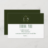 Forêt botanique verte Merci Mariage minimal (Devant / Derrière)