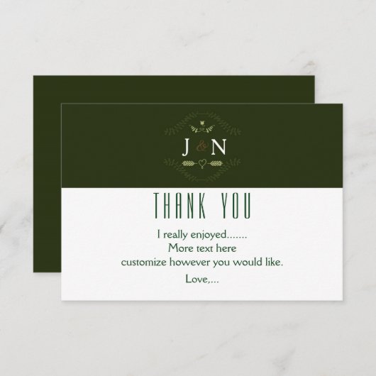 Forêt botanique verte Merci Mariage minimal (Devant / Derrière)