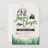 Forêt Camper Invitation Anniversaire Fête de Campi (Devant)